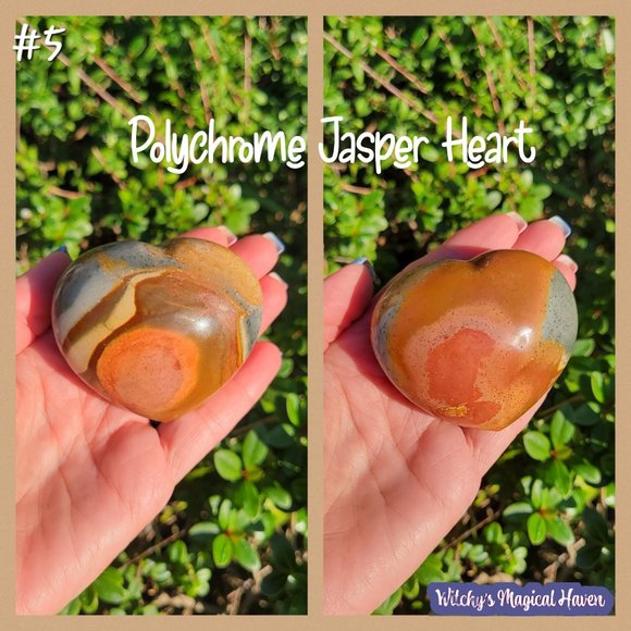 Polychrome Jasper, Desert Jasper Crystal Heart - Picture 1 of 4